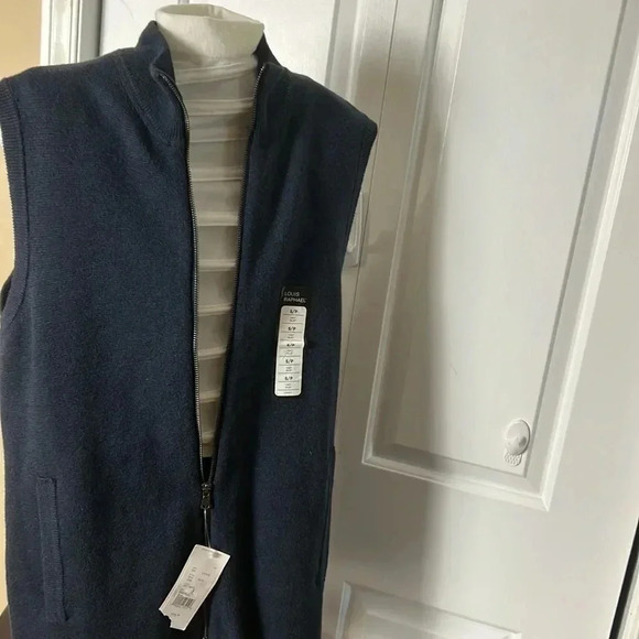 Y2K  vtg NWT LOUIS RAPHAEL vest ,men SM,blue wool blend vest,front zip.EC - Picture 6 of 12